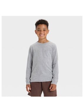 2 pack Cat & Jack Gray Long-Sleeve Pocket Tee for Kids